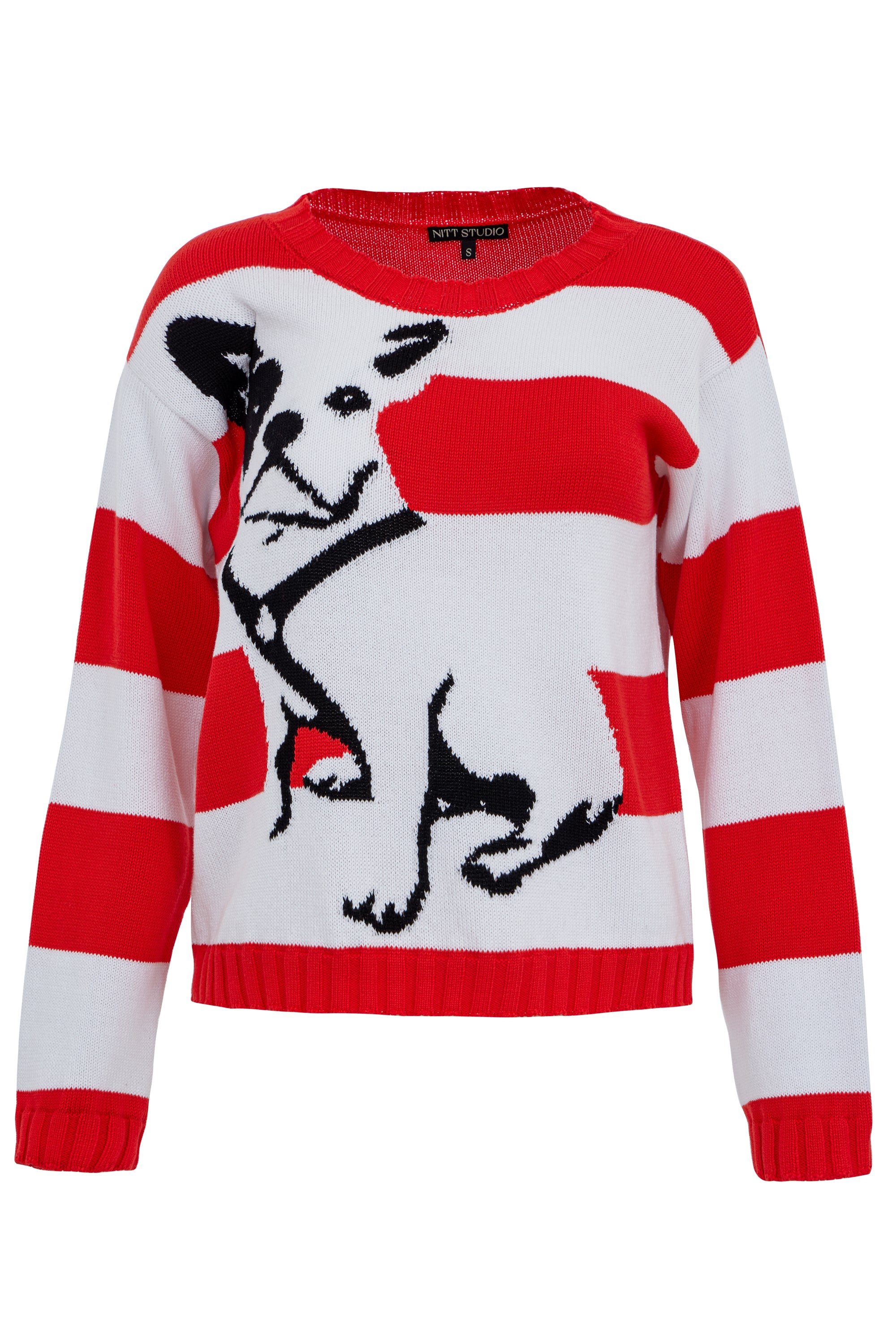 Johnny Intarsia Striped French Bulldog Sweater